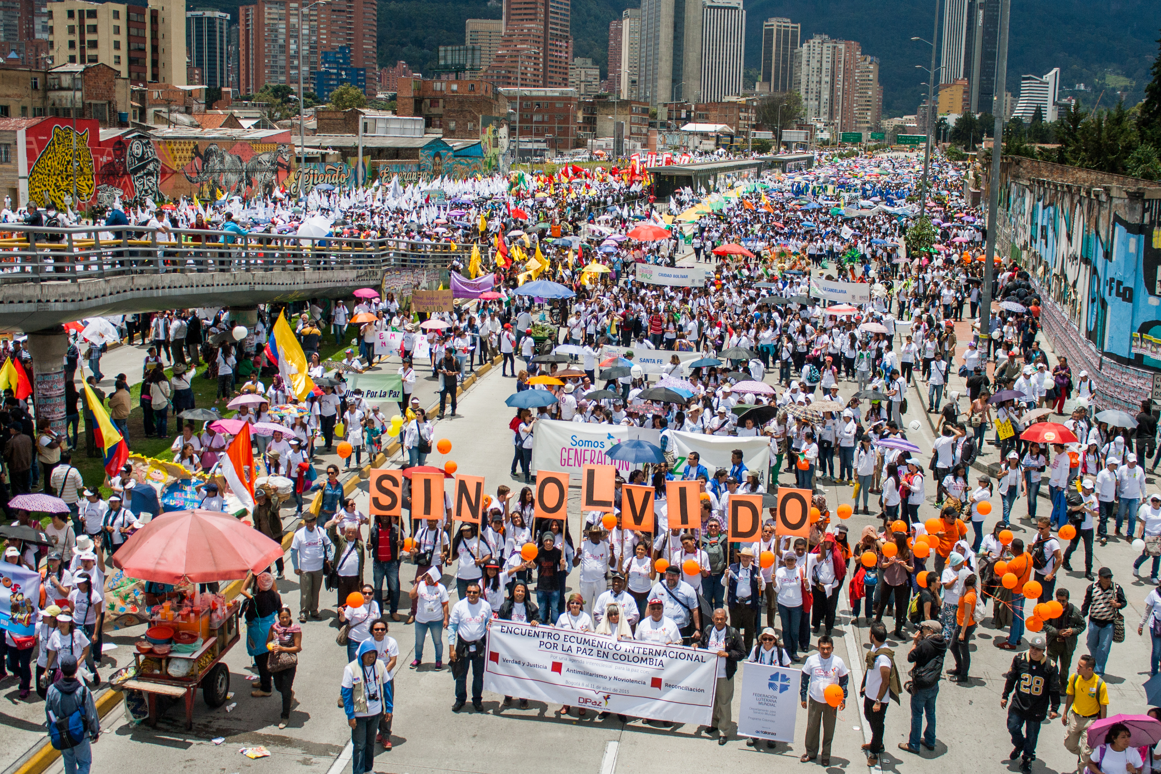 Colombians march in memory of victims of armed conflict. Photo: Anna Vogt