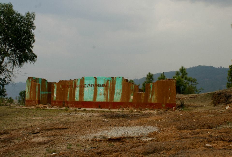 Remains of a building in a Guatemalan community displaced by the Marlin Mine. Anna Vogt