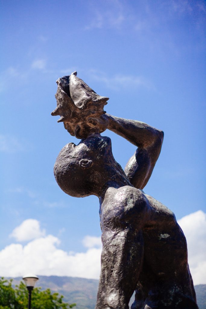 The Nèg Mawon statue, situated in Champ Mars in downtown Port-au-Prince, is a national symbol of courage and determination. It depicts a shackled slave calling others to resistance of the colonial French. Katie Cook/Hope Engaged.