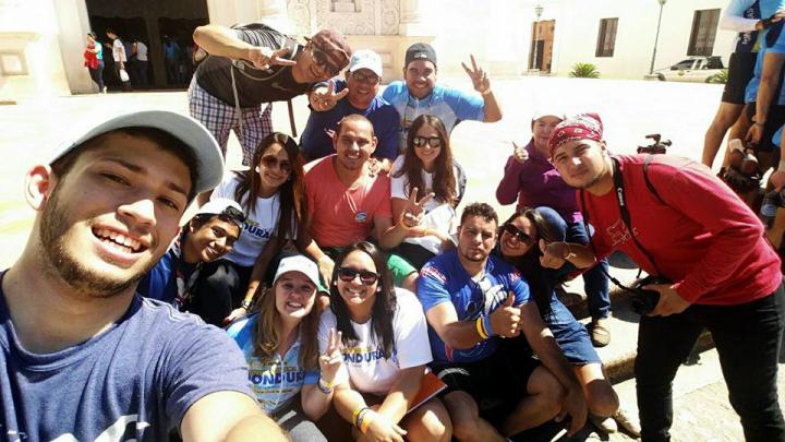 Photo provided by Katerina Parsons Katerina Parsons (bottom row in white hat) helped facilitate the Coast to Coast bicycle ride across Honduras to raise awareness about corruption in the public education system.